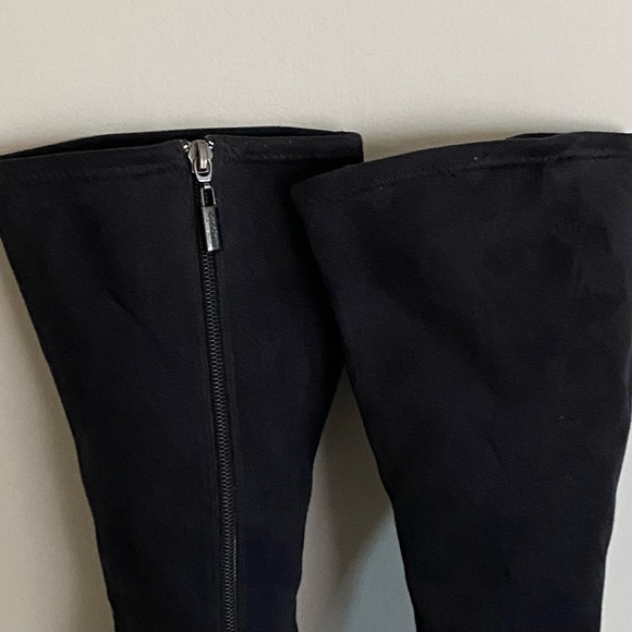 Candies Below the Knee Faux Suede Black Heeled Boots Size 8M - Picture 10 of 12